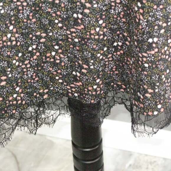 LC Lauren Conrad Black Floral Tie Back Tunic Size XL - Picture 6 of 6